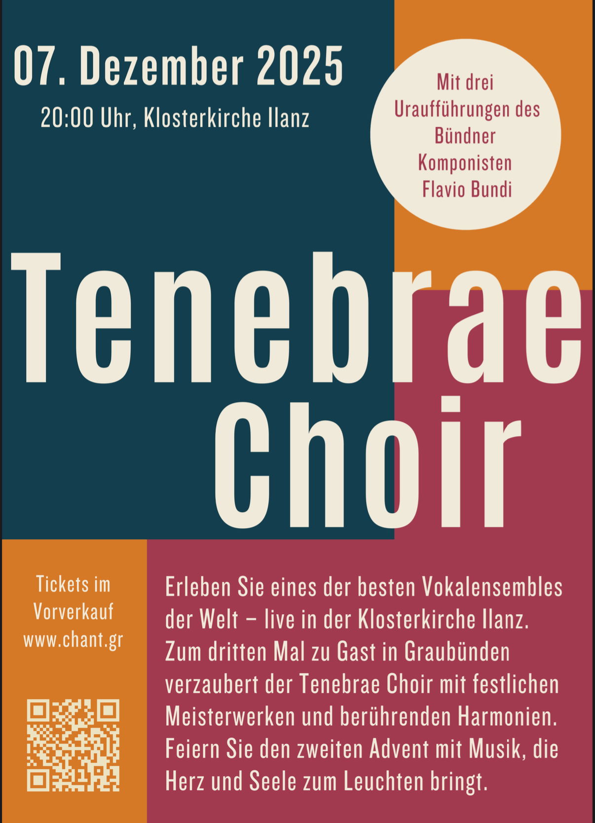Tenebrae Choir - concert d'advent a Glion