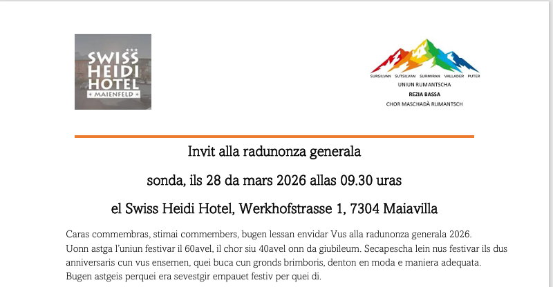 giubileum 60 onns Uniun Rumantscha Rezia Bassa