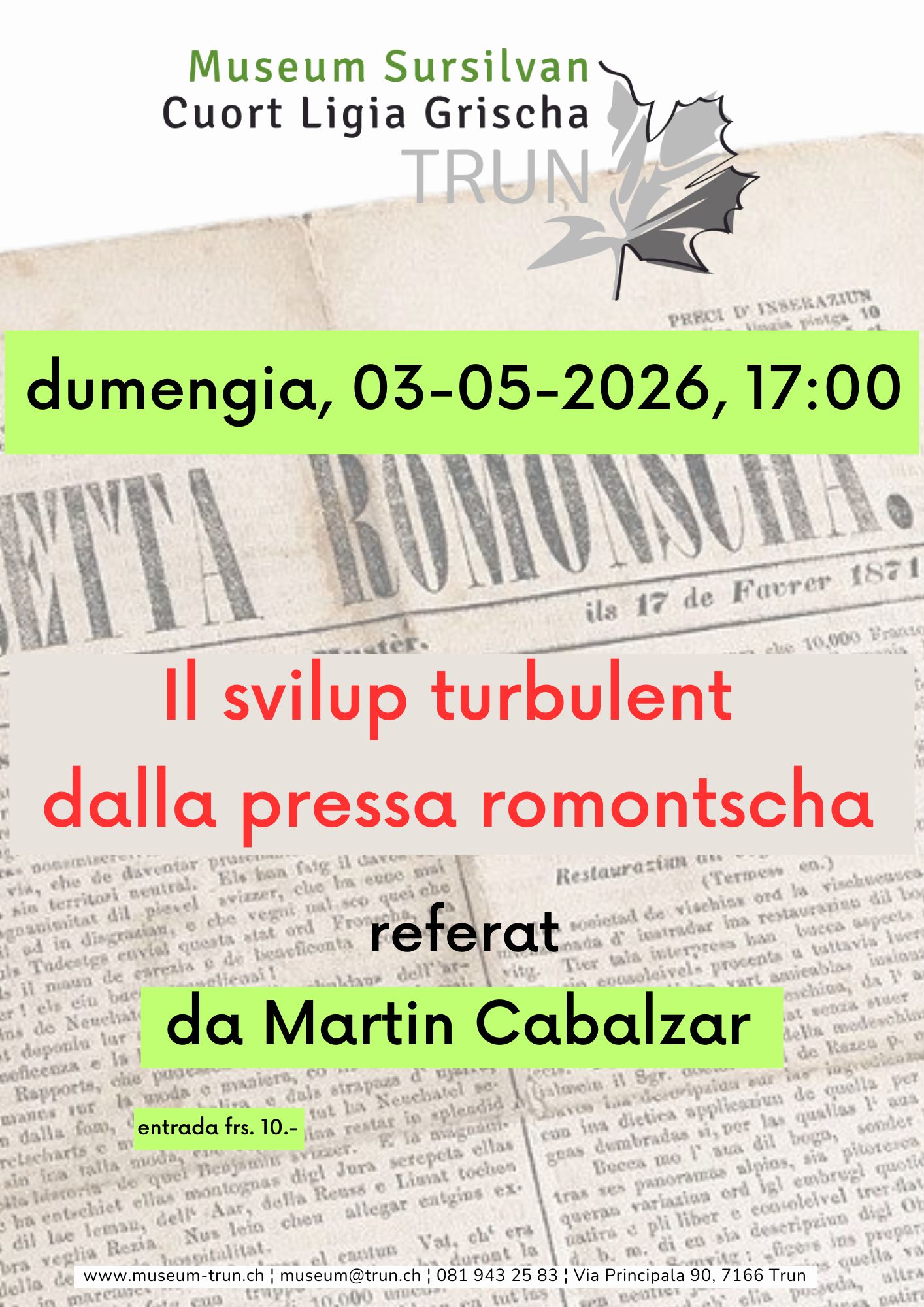 Il svilup turbulent dalla pressa romontscha