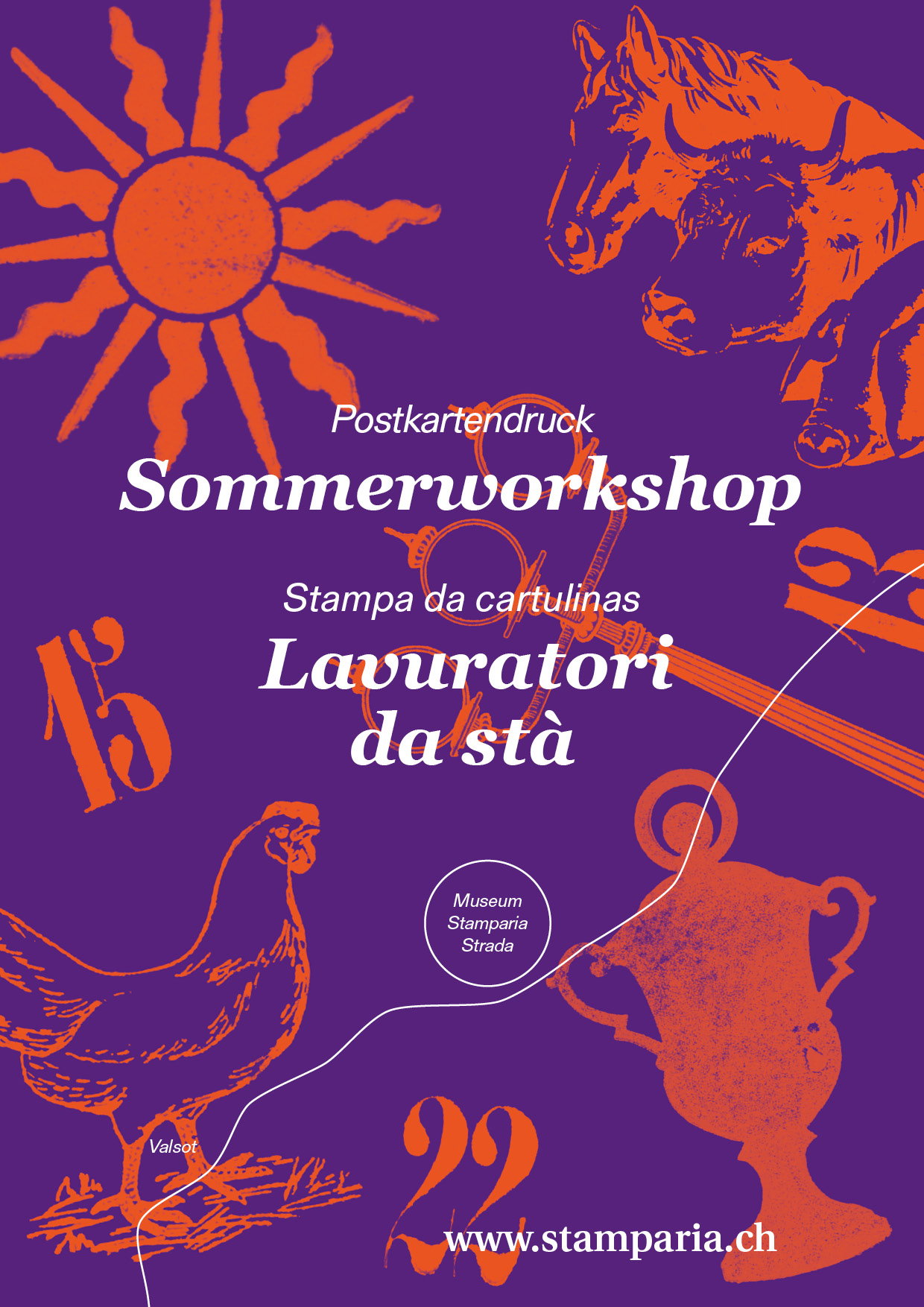 «Sommerworkshop»  Postkartendruck / «Lavuratori da stà» Stampa da cartulinas