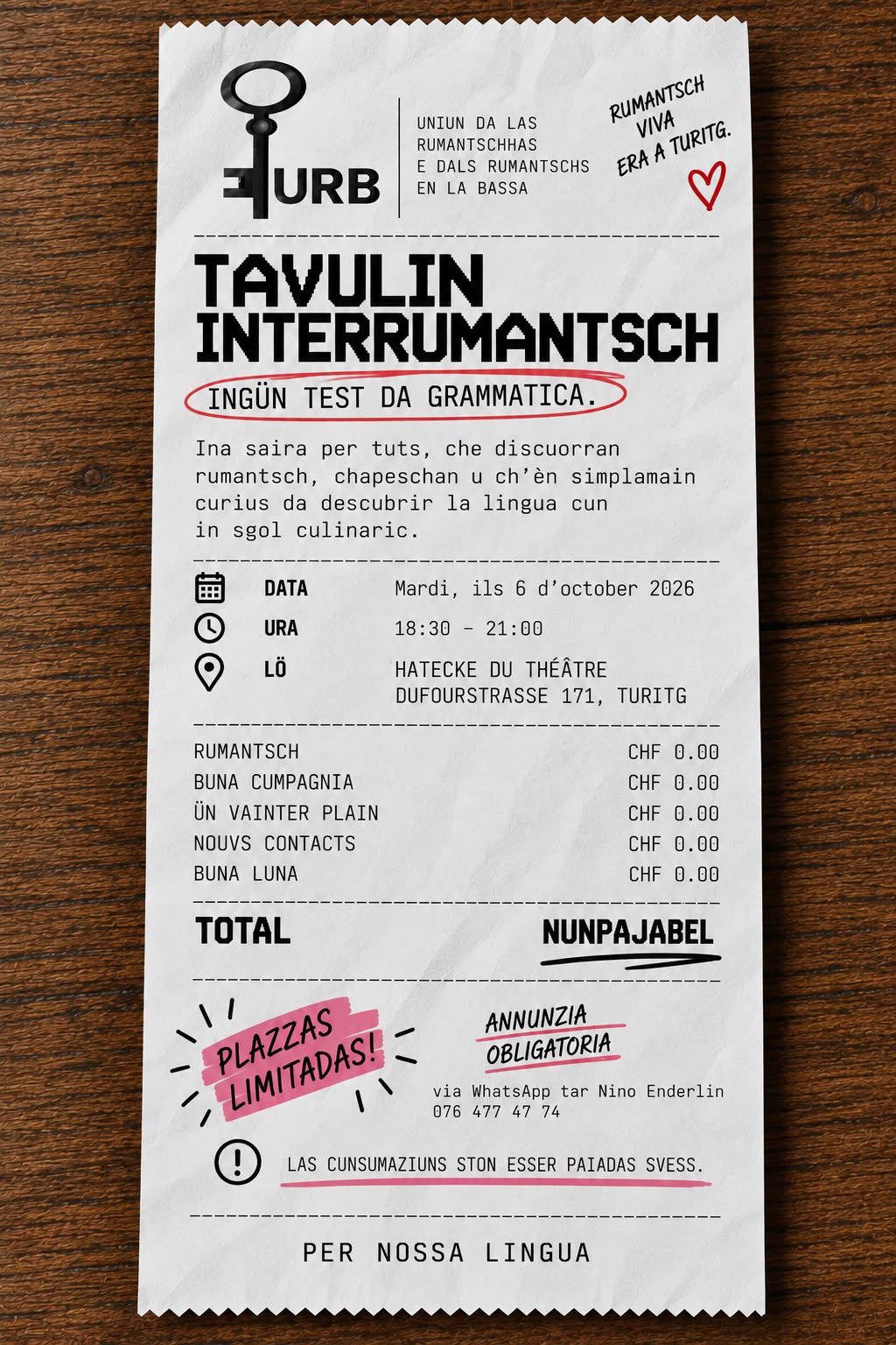URB - tavulin interrumantsch