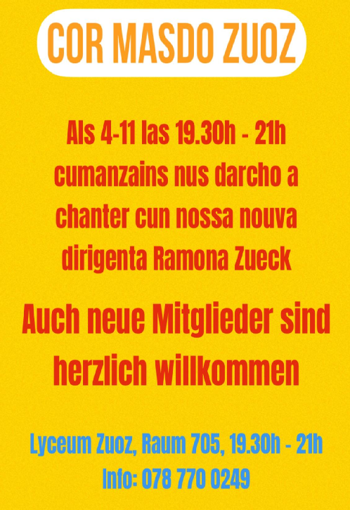 Cor masdo Zuoz: Prouva da chaunt liber